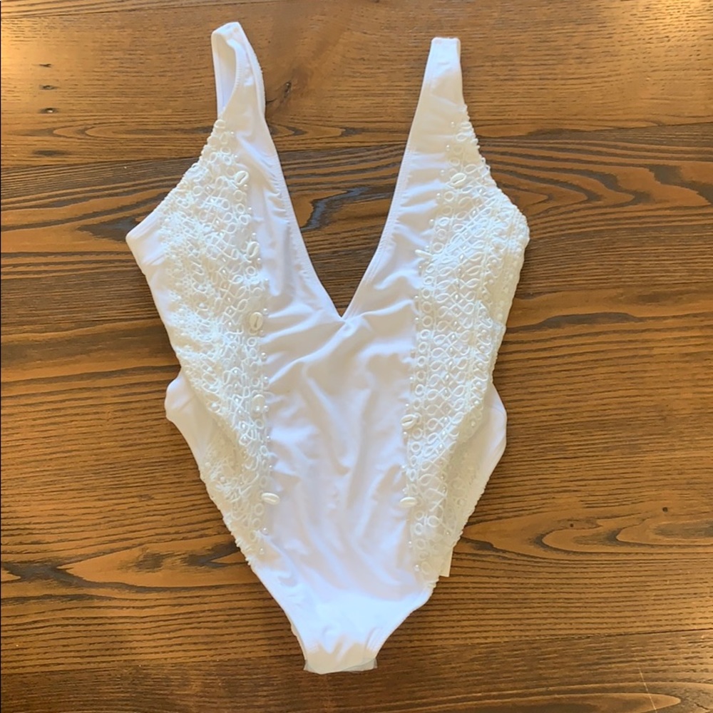 NWT ASOS DESIGN Shell Embellished One Piece ✨ - Picture 2 of 5